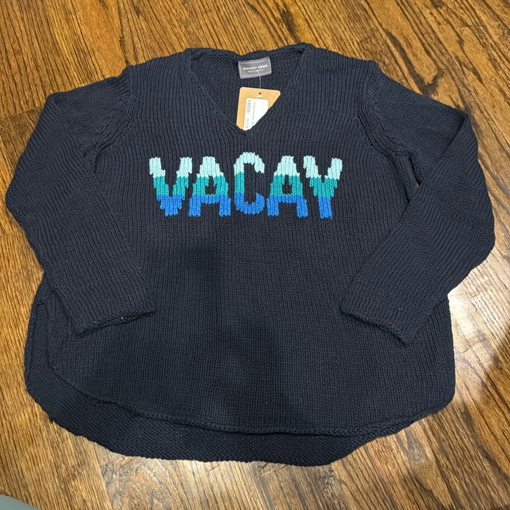 Wooden Ships "Vacay" V neck Sweater - Size S/M